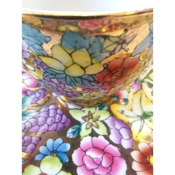 Tea Cup Saucer Set Made in Japan Hand Made Vintage Amazing Colours - Picture 8 of 8